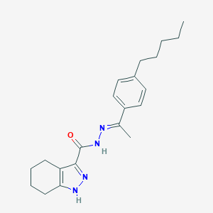N-[(E)-1-(4-pentylphenyl)ethylideneamino]-4,5,6,7-tetrahydro-1H-indazole-3-carboxamide
