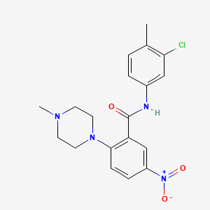 molecular formula C19H21ClN4O3 B4016329 N-(3-chloro-4-methylphenyl)-2-(4-methyl-1-piperazinyl)-5-nitrobenzamide 