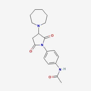 molecular formula C18H23N3O3 B4016348 N-{4-[3-(1-azepanyl)-2,5-dioxo-1-pyrrolidinyl]phenyl}acetamide 