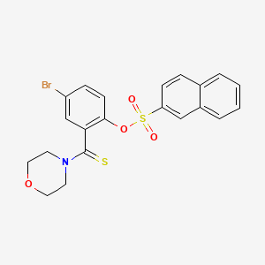 molecular formula C21H18BrNO4S2 B4016355 4-bromo-2-(4-morpholinylcarbonothioyl)phenyl 2-naphthalenesulfonate 