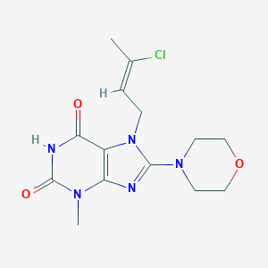 molecular formula C14H18ClN5O3 B401636 7-(3-chloro-2-butenyl)-3-methyl-8-(4-morpholinyl)-3,7-dihydro-1H-purine-2,6-dione 