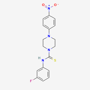 molecular formula C17H17FN4O2S B4016363 N-(3-fluorophenyl)-4-(4-nitrophenyl)-1-piperazinecarbothioamide 