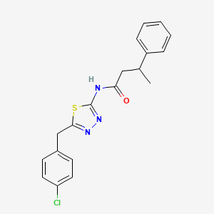 molecular formula C19H18ClN3OS B4016386 N-[5-(4-chlorobenzyl)-1,3,4-thiadiazol-2-yl]-3-phenylbutanamide 