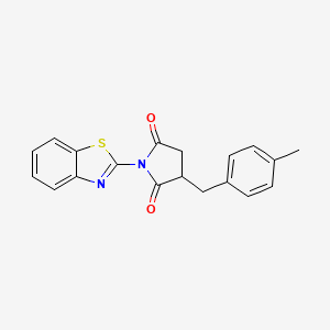 molecular formula C19H16N2O2S B4016395 1-(1,3-benzothiazol-2-yl)-3-(4-methylbenzyl)-2,5-pyrrolidinedione 