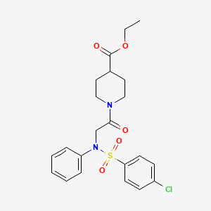 ethyl 1-{N-[(4-chlorophenyl)sulfonyl]-N-phenylglycyl}-4-piperidinecarboxylate