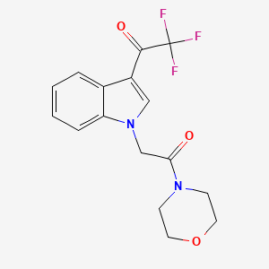molecular formula C16H15F3N2O3 B4016420 2,2,2-trifluoro-1-{1-[2-(4-morpholinyl)-2-oxoethyl]-1H-indol-3-yl}ethanone 