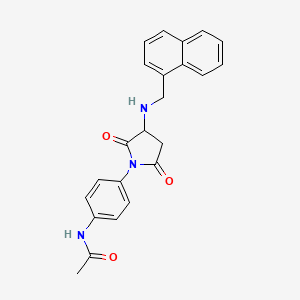 molecular formula C23H21N3O3 B4016427 N-(4-{3-[(1-naphthylmethyl)amino]-2,5-dioxo-1-pyrrolidinyl}phenyl)acetamide 