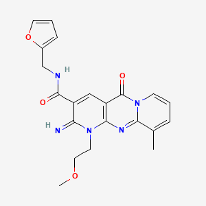 molecular formula C21H21N5O4 B4016433 N-(2-furylmethyl)-2-imino-1-(2-methoxyethyl)-10-methyl-5-oxo-1,5-dihydro-2H-dipyrido[1,2-a:2',3'-d]pyrimidine-3-carboxamide CAS No. 510762-40-0