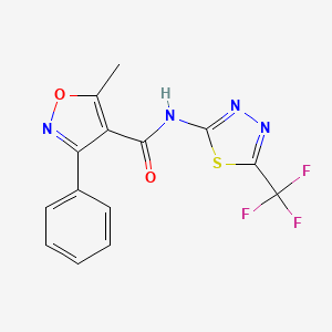 molecular formula C14H9F3N4O2S B4016451 5-methyl-3-phenyl-N-[5-(trifluoromethyl)-1,3,4-thiadiazol-2-yl]-4-isoxazolecarboxamide 