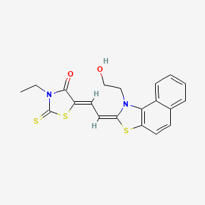 3-ethyl-5-{2-[1-(2-hydroxyethyl)naphtho[1,2-d][1,3]thiazol-2(1H)-ylidene]ethylidene}-2-thioxo-1,3-thiazolidin-4-one