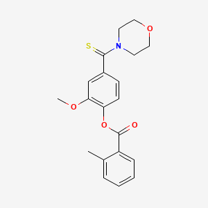 molecular formula C20H21NO4S B4016455 2-methoxy-4-(4-morpholinylcarbonothioyl)phenyl 2-methylbenzoate 