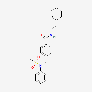 molecular formula C23H28N2O3S B4016461 N-[2-(1-cyclohexen-1-yl)ethyl]-4-{[(methylsulfonyl)(phenyl)amino]methyl}benzamide 