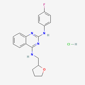 molecular formula C19H20ClFN4O B4016482 N~2~-(4-fluorophenyl)-N~4~-(tetrahydro-2-furanylmethyl)-2,4-quinazolinediamine hydrochloride 