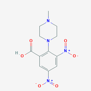 molecular formula C12H14N4O6 B401649 3,5-Bisnitro-2-(4-methylpiperazin-1-yl)benzoic acid 