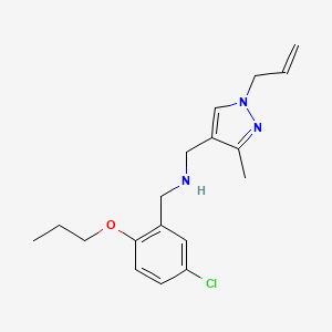 molecular formula C18H24ClN3O B4016490 1-(1-allyl-3-methyl-1H-pyrazol-4-yl)-N-(5-chloro-2-propoxybenzyl)methanamine 