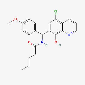molecular formula C22H23ClN2O3 B4016502 N-[(5-chloro-8-hydroxy-7-quinolinyl)(4-methoxyphenyl)methyl]pentanamide 