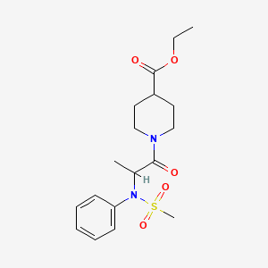 molecular formula C18H26N2O5S B4016556 ethyl 1-[N-(methylsulfonyl)-N-phenylalanyl]-4-piperidinecarboxylate 