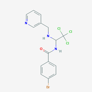 molecular formula C15H13BrCl3N3O B401656 4-Bromo-N-{2,2,2-trichloro-1-[(pyridin-3-ylmethyl)-amino]-ethyl}-benzamide 