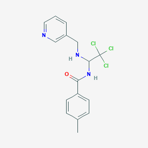 molecular formula C16H16Cl3N3O B401659 4-methyl-N-{2,2,2-trichloro-1-[(3-pyridinylmethyl)amino]ethyl}benzamide 