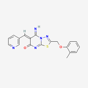 molecular formula C19H15N5O2S B4016599 5-imino-2-[(2-methylphenoxy)methyl]-6-(3-pyridinylmethylene)-5,6-dihydro-7H-[1,3,4]thiadiazolo[3,2-a]pyrimidin-7-one 