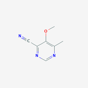 molecular formula C7H7N3O B040166 5-Methoxy-6-methylpyrimidine-4-carbonitrile CAS No. 114969-83-4