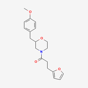 molecular formula C19H23NO4 B4016613 4-[3-(2-furyl)propanoyl]-2-(4-methoxybenzyl)morpholine 