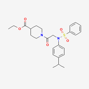 molecular formula C25H32N2O5S B4016642 ethyl 1-[N-(4-isopropylphenyl)-N-(phenylsulfonyl)glycyl]-4-piperidinecarboxylate 