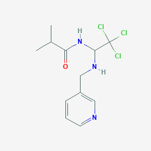 molecular formula C12H16Cl3N3O B401665 N-(2,2,2-Trichloro-1-((pyridin-3-ylmethyl)-amino)-ethyl)-isobutyramide 