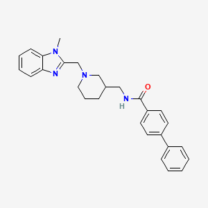 molecular formula C28H30N4O B4016655 N-({1-[(1-methyl-1H-benzimidazol-2-yl)methyl]-3-piperidinyl}methyl)-4-biphenylcarboxamide 