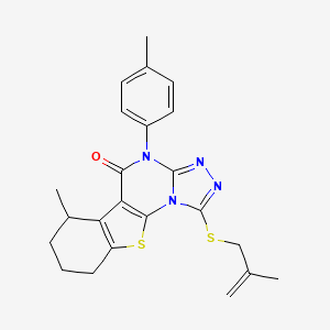 molecular formula C23H24N4OS2 B4016658 6-methyl-4-(4-methylphenyl)-1-[(2-methyl-2-propen-1-yl)thio]-6,7,8,9-tetrahydro[1]benzothieno[3,2-e][1,2,4]triazolo[4,3-a]pyrimidin-5(4H)-one 