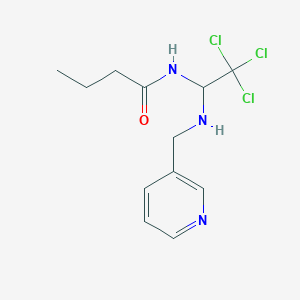 molecular formula C12H16Cl3N3O B401666 N-{2,2,2-trichloro-1-[(3-pyridinylmethyl)amino]ethyl}butanamide 