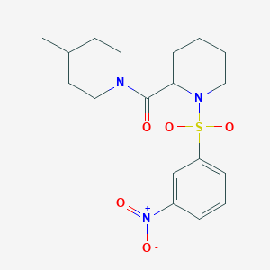 molecular formula C18H25N3O5S B4016666 2-[(4-methyl-1-piperidinyl)carbonyl]-1-[(3-nitrophenyl)sulfonyl]piperidine 