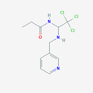 molecular formula C11H14Cl3N3O B401667 N-{2,2,2-trichloro-1-[(3-pyridinylmethyl)amino]ethyl}propanamide 