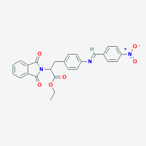 molecular formula C26H21N3O6 B401668 ethyl 2-(1,3-dioxo-1,3-dihydro-2H-isoindol-2-yl)-3-[4-({4-nitrobenzylidene}amino)phenyl]propanoate 