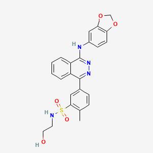 molecular formula C24H22N4O5S B4016681 5-[4-(1,3-benzodioxol-5-ylamino)-1-phthalazinyl]-N-(2-hydroxyethyl)-2-methylbenzenesulfonamide 