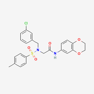 molecular formula C24H23ClN2O5S B4016682 N~2~-(3-chlorobenzyl)-N~1~-(2,3-dihydro-1,4-benzodioxin-6-yl)-N~2~-[(4-methylphenyl)sulfonyl]glycinamide 