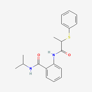 molecular formula C19H22N2O2S B4016700 N-isopropyl-2-{[2-(phenylthio)propanoyl]amino}benzamide 