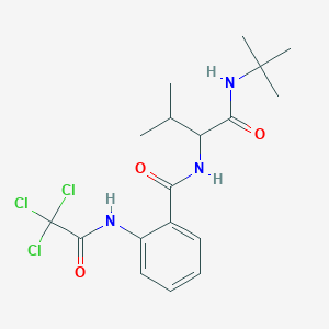 molecular formula C18H24Cl3N3O3 B4016719 N-{1-[(tert-butylamino)carbonyl]-2-methylpropyl}-2-[(trichloroacetyl)amino]benzamide 