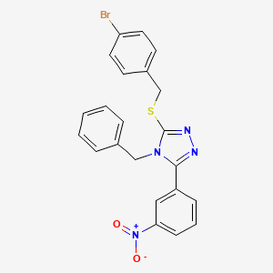 4-benzyl-3-[(4-bromobenzyl)thio]-5-(3-nitrophenyl)-4H-1,2,4-triazole