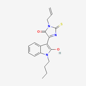 molecular formula C18H19N3O2S B4016730 3-(1-allyl-5-oxo-2-thioxo-4-imidazolidinylidene)-1-butyl-1,3-dihydro-2H-indol-2-one 