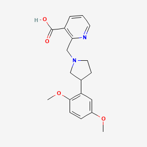 molecular formula C19H22N2O4 B4016736 2-{[3-(2,5-dimethoxyphenyl)pyrrolidin-1-yl]methyl}nicotinic acid 