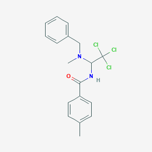 molecular formula C18H19Cl3N2O B401677 N-{1-[benzyl(methyl)amino]-2,2,2-trichloroethyl}-4-methylbenzamide CAS No. 324073-06-5