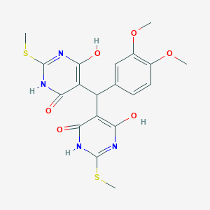 molecular formula C19H20N4O6S2 B4016778 5,5'-[(3,4-dimethoxyphenyl)methylene]bis[6-hydroxy-2-(methylthio)-4(3H)-pyrimidinone] 