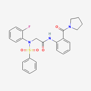 N~2~-(2-fluorophenyl)-N~2~-(phenylsulfonyl)-N~1~-[2-(1-pyrrolidinylcarbonyl)phenyl]glycinamide