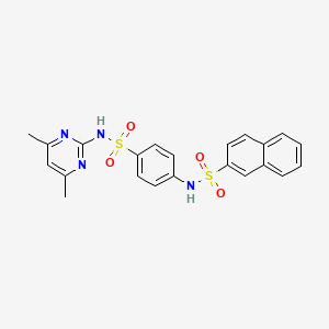 molecular formula C22H20N4O4S2 B4016802 N-(4-{[(4,6-dimethyl-2-pyrimidinyl)amino]sulfonyl}phenyl)-2-naphthalenesulfonamide 