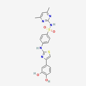 molecular formula C21H19N5O4S2 B4016819 4-{[4-(3,4-dihydroxyphenyl)-1,3-thiazol-2-yl]amino}-N-(4,6-dimethyl-2-pyrimidinyl)benzenesulfonamide 