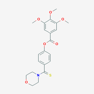 molecular formula C21H23NO6S B401683 3,4,5-Trimethoxy-benzoic acid 4-(morpholine-4-carbothioyl)-phenyl ester 