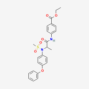 molecular formula C25H26N2O6S B4016831 ethyl 4-{[N-(methylsulfonyl)-N-(4-phenoxyphenyl)alanyl]amino}benzoate 