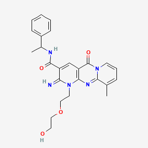 molecular formula C25H27N5O4 B4016844 1-[2-(2-hydroxyethoxy)ethyl]-2-imino-10-methyl-5-oxo-N-(1-phenylethyl)-1,5-dihydro-2H-dipyrido[1,2-a:2',3'-d]pyrimidine-3-carboxamide CAS No. 618410-29-0