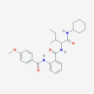 molecular formula C27H35N3O4 B4016852 N~1~-cyclohexyl-N~2~-{2-[(4-methoxybenzoyl)amino]benzoyl}isoleucinamide CAS No. 375388-03-7